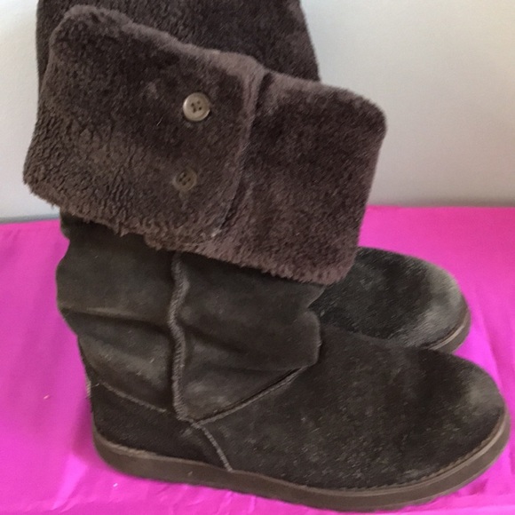 Skechers Australia black suede black faux sherpa outerwear winter boots size 8.5 - Picture 15 of 16